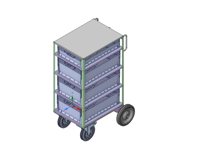 CAD design, Bespoke Cart, Tip and Go cart